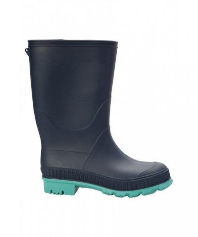 Plain Kids Rain Boots Navy $15.11 Footwear