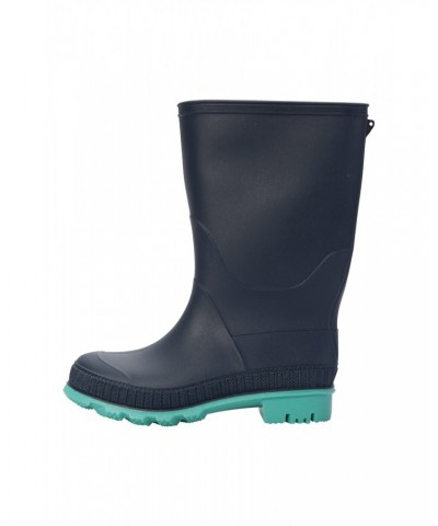 Plain Kids Rain Boots Navy $15.11 Footwear