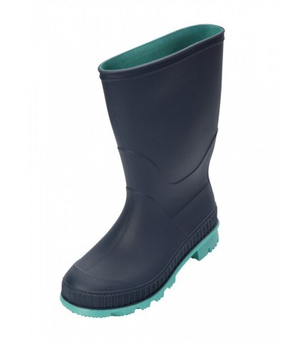 Plain Kids Rain Boots Navy $15.11 Footwear