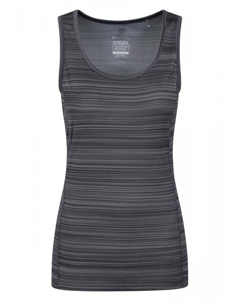 Endurance Striped Womens Tank Top Dark Grey $10.00 Tops