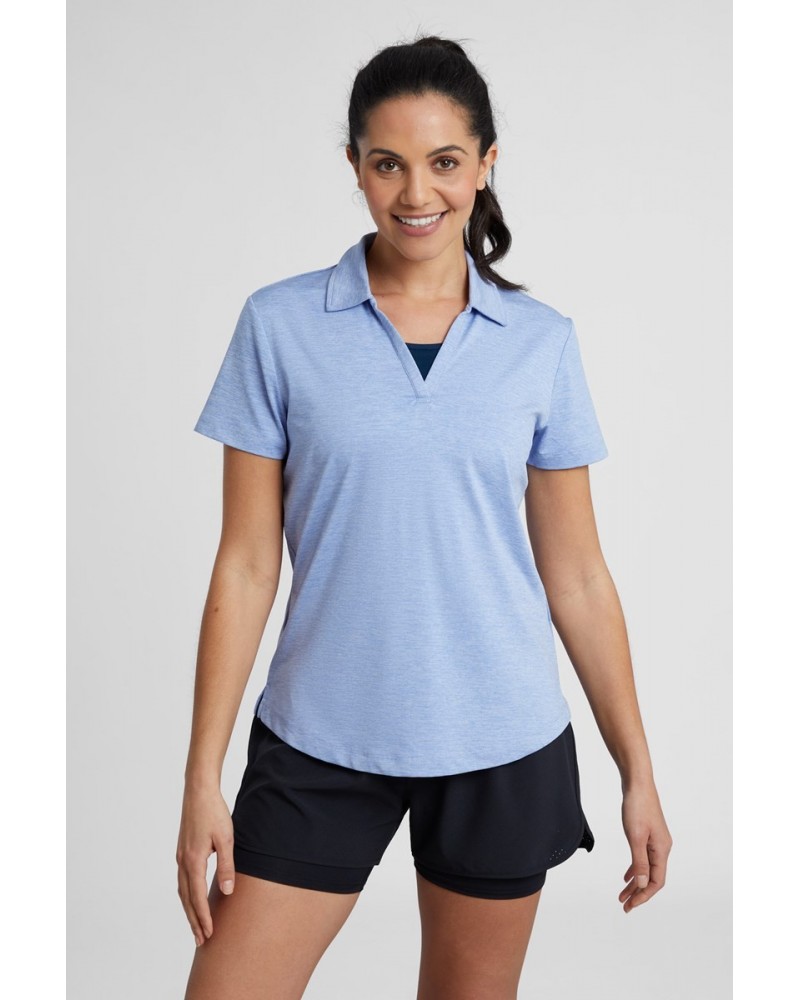 Sporty Womens IscoCool Polo Shirt Light Blue $14.99 Tops