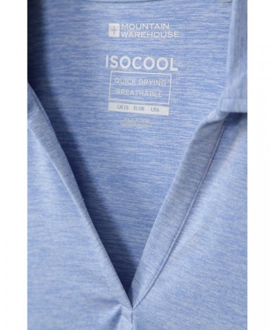 Sporty Womens IscoCool Polo Shirt Light Blue $14.99 Tops