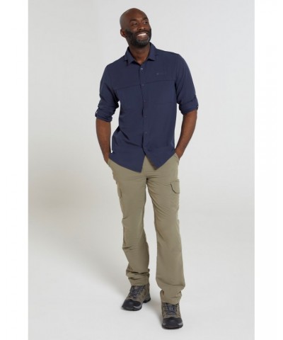 Treble Mens Travel Shirt Navy $24.38 Tops