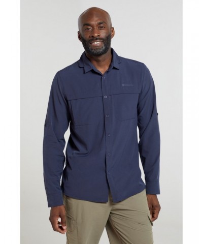 Treble Mens Travel Shirt Navy $24.38 Tops