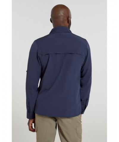 Treble Mens Travel Shirt Navy $24.38 Tops