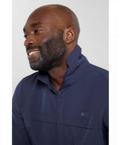 Treble Mens Travel Shirt Navy $24.38 Tops