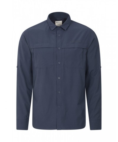 Treble Mens Travel Shirt Navy $24.38 Tops