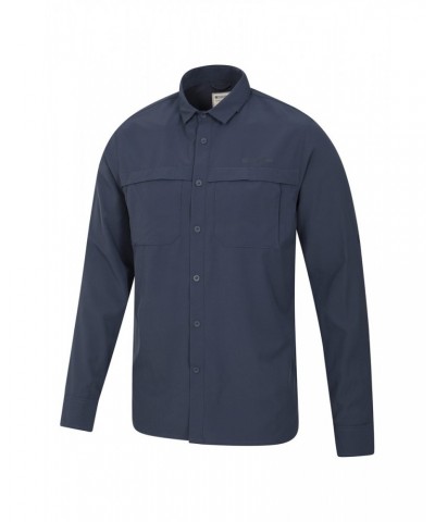 Treble Mens Travel Shirt Navy $24.38 Tops