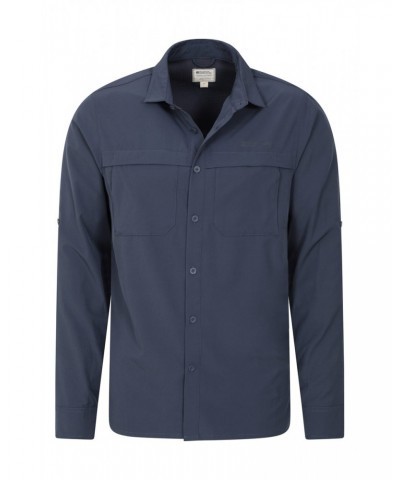 Treble Mens Travel Shirt Navy $24.38 Tops