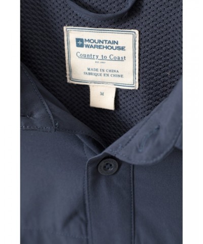 Treble Mens Travel Shirt Navy $24.38 Tops