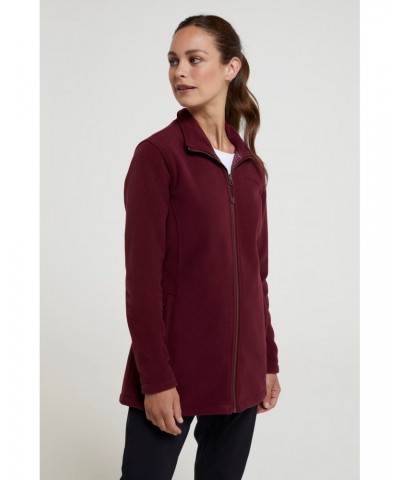 Birch Womens Longline Fleece Jacket Burgundy $27.83 Fleece