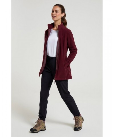 Birch Womens Longline Fleece Jacket Burgundy $27.83 Fleece