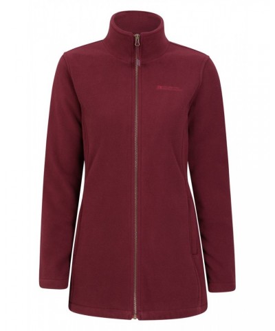 Birch Womens Longline Fleece Jacket Burgundy $27.83 Fleece