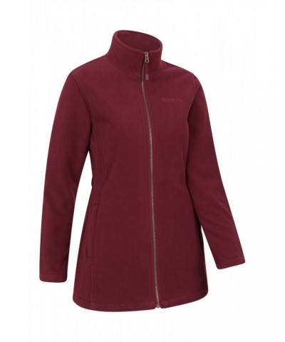 Birch Womens Longline Fleece Jacket Burgundy $27.83 Fleece