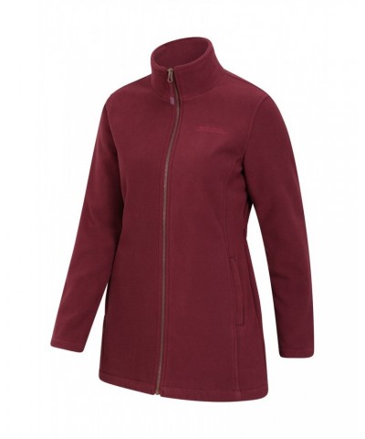 Birch Womens Longline Fleece Jacket Burgundy $27.83 Fleece