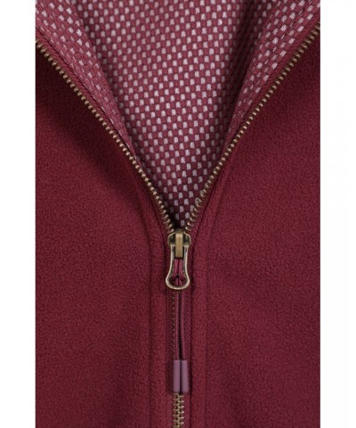 Birch Womens Longline Fleece Jacket Burgundy $27.83 Fleece