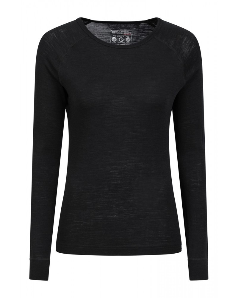 Merino Womens Thermal Top II Black $19.20 Thermals