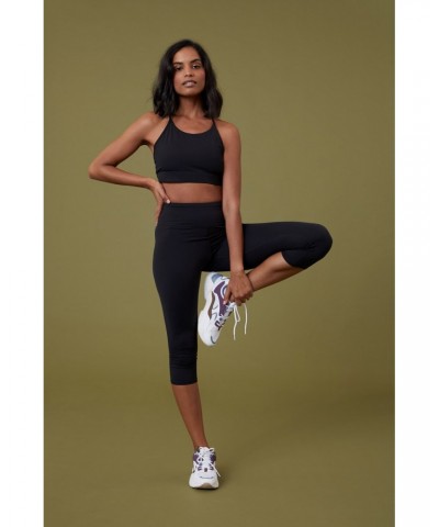 Rapidity Womens Capri Leggings Black $17.15 Active