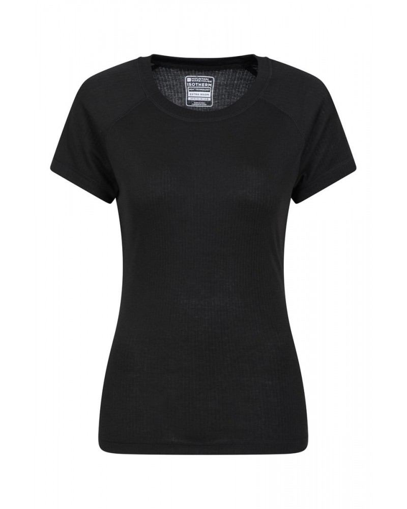 Talus Womens Thermal Tee Black $14.49 Active