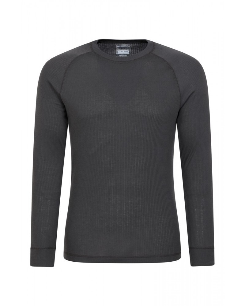 Talus Mens Long Sleeved Round Neck Top Charcoal $11.50 Thermals