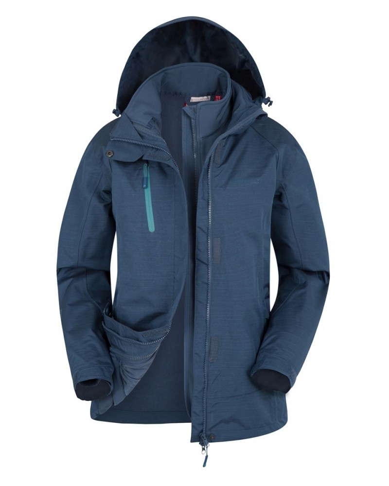 Bracken Melange Womens 3 in 1 Jacket Navy $51.99 Jackets