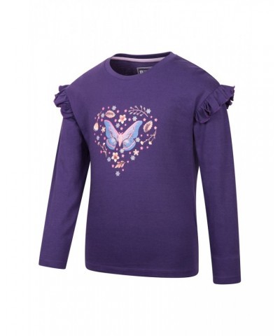 Glitter Midnight Moth Kids Organic Long Sleeve Top Purple $10.07 Tops