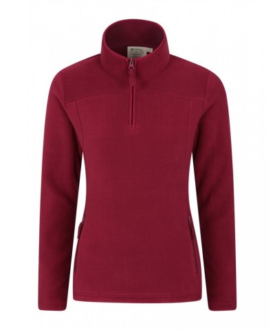 Recycled Womens Half-Zip Fleece Red $13.24 Fleece