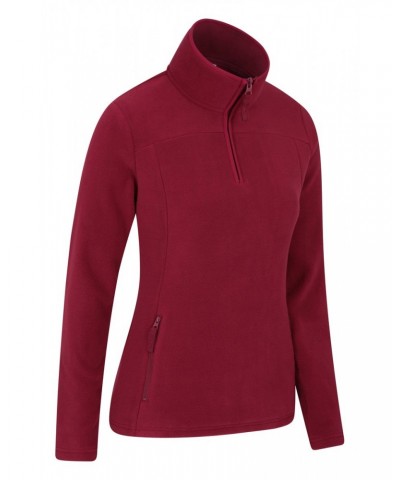 Recycled Womens Half-Zip Fleece Red $13.24 Fleece