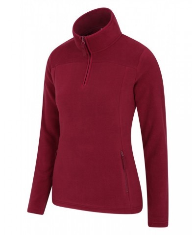 Recycled Womens Half-Zip Fleece Red $13.24 Fleece