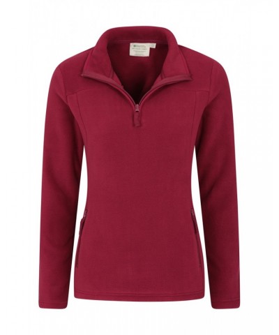 Recycled Womens Half-Zip Fleece Red $13.24 Fleece