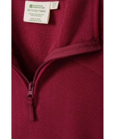 Recycled Womens Half-Zip Fleece Red $13.24 Fleece