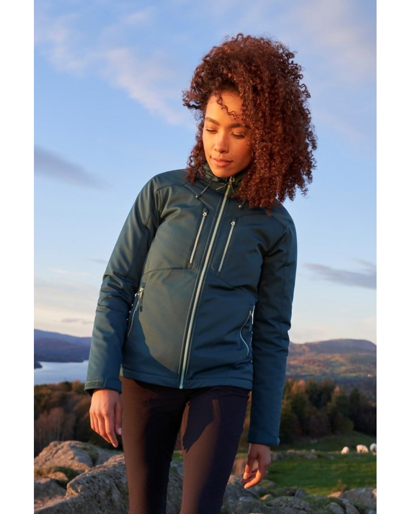 Helsinki Womens Recycled Softshell Jacket Teal $28.04 Active