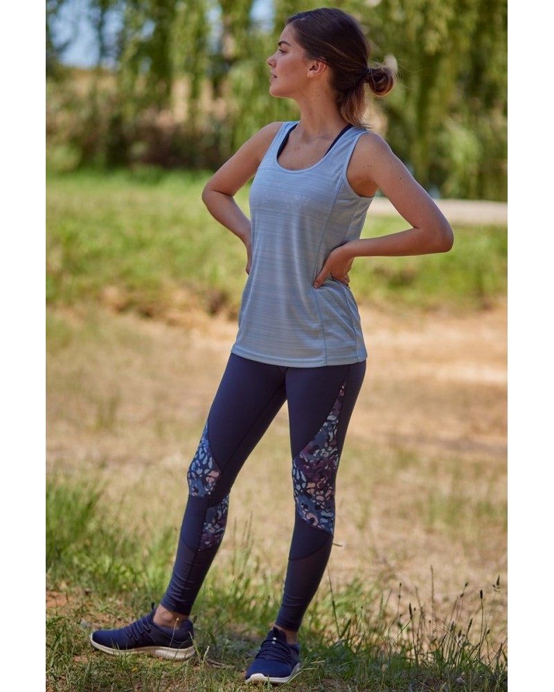 Mesh Motion Panelled Womens Leggings Navy $16.50 Active