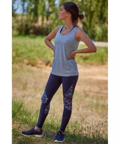 Mesh Motion Panelled Womens Leggings Navy $16.50 Active