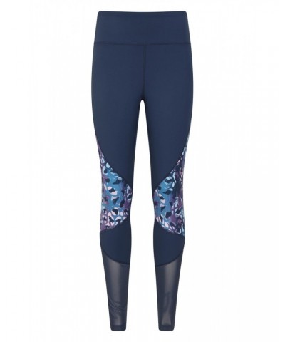 Mesh Motion Panelled Womens Leggings Navy $16.50 Active