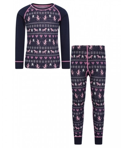 Jacquard Kids Merino Base Layer Set Dark Pink $18.45 Base Layers