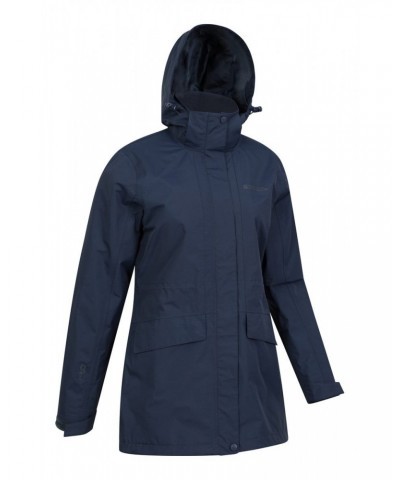 Glacial Extreme Womens Long Waterproof Jacket Navy $34.79 Jackets