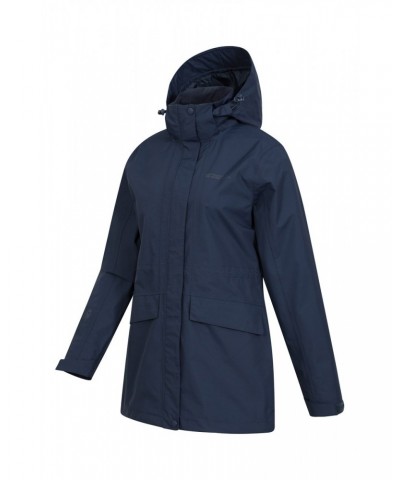 Glacial Extreme Womens Long Waterproof Jacket Navy $34.79 Jackets