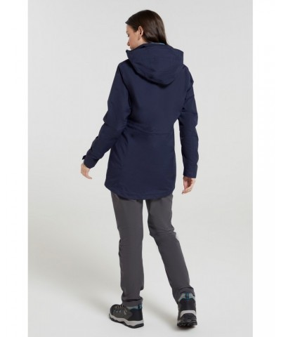 Glacial Extreme Womens Long Waterproof Jacket Navy $34.79 Jackets