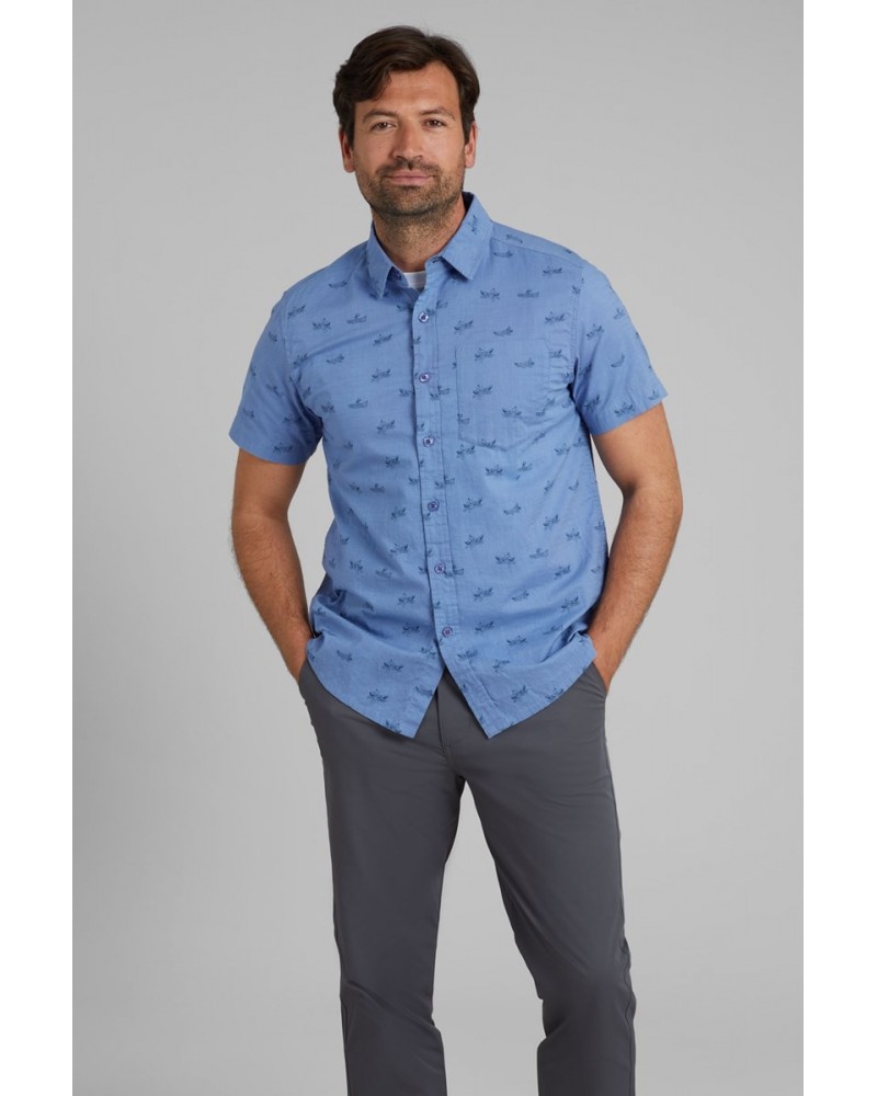 Preston Illustration Mens Shirt Blue $14.85 Tops