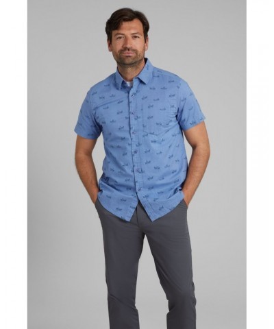 Preston Illustration Mens Shirt Blue $14.85 Tops