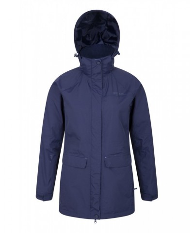 Glacial Extreme Womens Long Waterproof Jacket Navy $34.79 Jackets