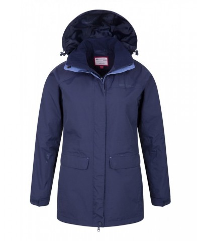 Glacial Extreme Womens Long Waterproof Jacket Navy $34.79 Jackets