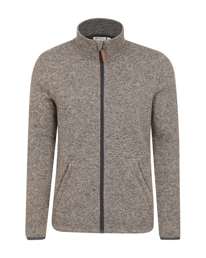 Idris II Mens Full-Zip Fleece Jacket Beige $15.96 Fleece