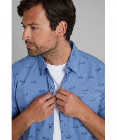 Preston Illustration Mens Shirt Blue $14.85 Tops