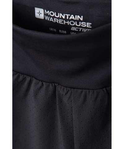 Double-Layer Womens Running Shorts Black $26.40 Active