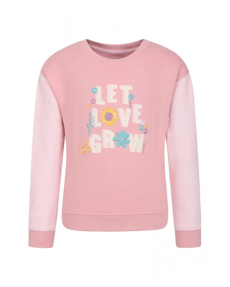 Kids Organic Slogan Sweatshirt Pink $12.97 Tops