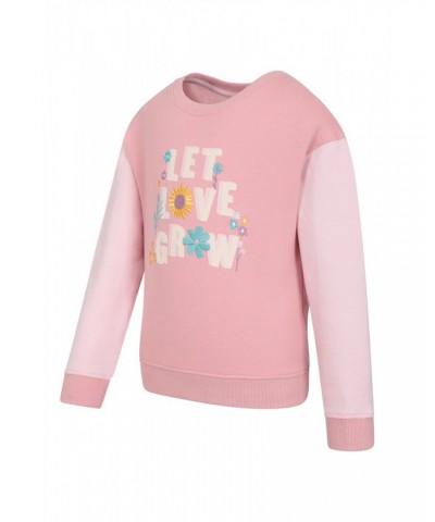 Kids Organic Slogan Sweatshirt Pink $12.97 Tops