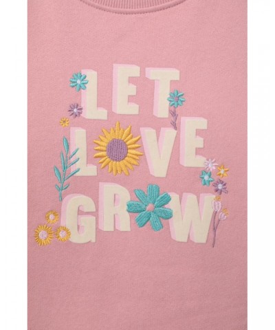 Kids Organic Slogan Sweatshirt Pink $12.97 Tops