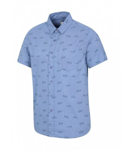 Preston Illustration Mens Shirt Blue $14.85 Tops